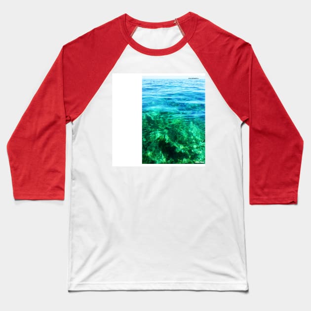 honduras reef trap by camera in crystal water Baseball T-Shirt by jorge_lebeau